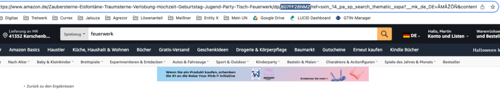 ASIN Suche URL