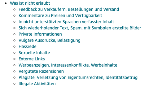 Amazon bewertungen richtlinien