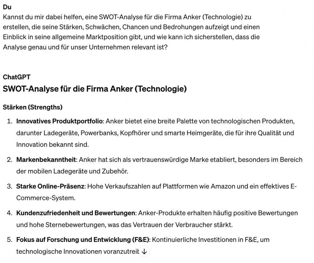 Amazon-ChatGPT-Konkurrenzanalyse