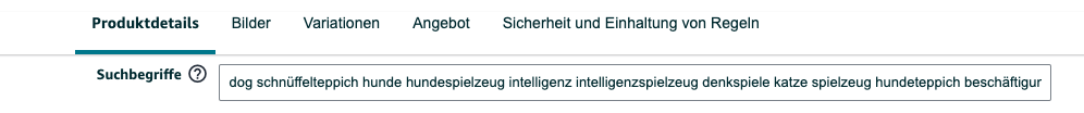 Amazon-Backend-Keywords-Produktbackend
